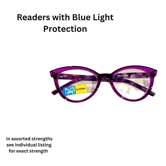 💼 Readers with Blue Light Protect. Colorful  Contemporary Purple Cat Eye - Picture 1 of 4